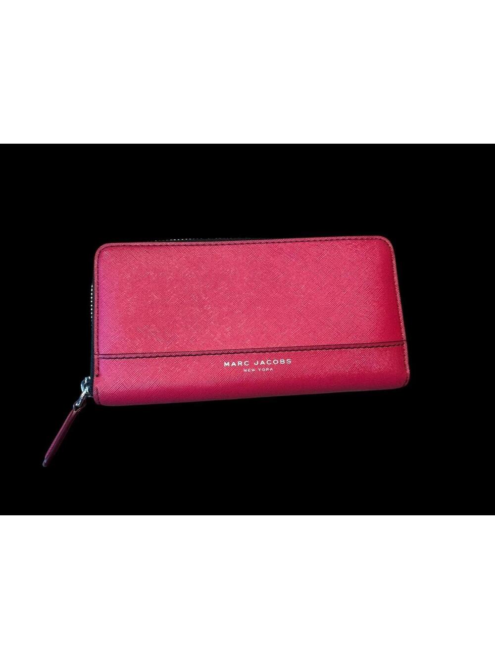 Marc Jacobs Red Leather Zip-Around Wallet